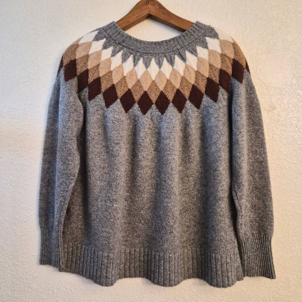 St. John's Bay Scoopneck Sweater w/ Argyle Design - Picture 4 of 5